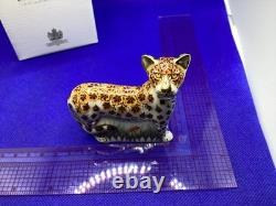 Royal Crown Derby Leopard Cub Paperweight 2012 Gold Stopper & Boxed