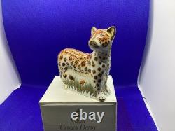 Royal Crown Derby Leopard Cub Paperweight 2012 Gold Stopper & Boxed