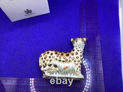 Royal Crown Derby Leopard Cub Paperweight 2012 Gold Stopper & Boxed