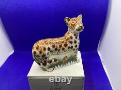 Royal Crown Derby Leopard Cub Paperweight 2012 Gold Stopper & Boxed