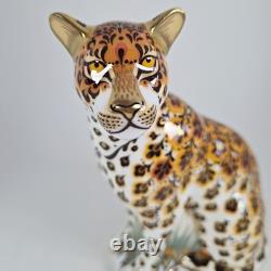 Royal Crown Derby Leopardess Paperweight Gold Stopper Boxed Mint