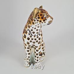 Royal Crown Derby Leopardess Paperweight Gold Stopper Boxed Mint