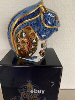 Royal Crown Derby Limited Edition Blue Squirrel Paperweight