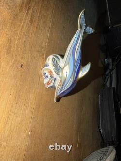 Royal Crown Derby Limited Edition Connaught House Striped Dolphin Paperweight