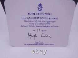 Royal Crown Derby Limited Edition Yorkshire Rose Elephant