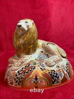 Royal Crown Derby Lion Large scale piece, 1st Quality & gold stopper BNIB