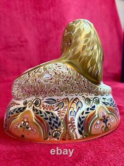 Royal Crown Derby Lion Large scale piece, 1st Quality & gold stopper BNIB