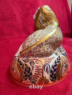 Royal Crown Derby Lion Large scale piece, 1st Quality & gold stopper BNIB