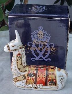 Royal Crown Derby'Llama' Animal Paperweight (Boxed) 1ST QUALITY Gold BUTTON -Z3
