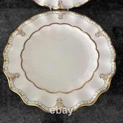 Royal Crown Derby Lombardy Fluted 25cm Dinner 2 Plates unused