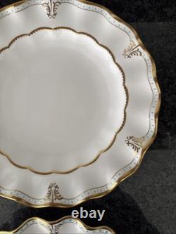 Royal Crown Derby Lombardy Fluted 25cm Dinner 2 Plates unused
