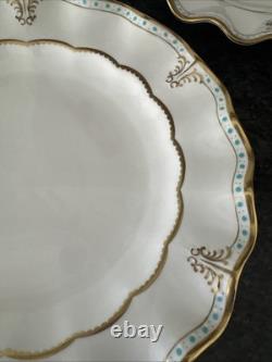 Royal Crown Derby Lombardy Fluted 25cm Dinner 2 Plates unused