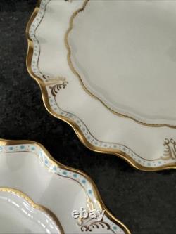 Royal Crown Derby Lombardy Fluted 25cm Dinner 2 Plates unused