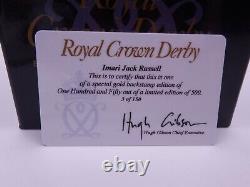 Royal Crown Derby Ltd Ed Gold Backstamp Imari Jack Russel Paperweight 3/150