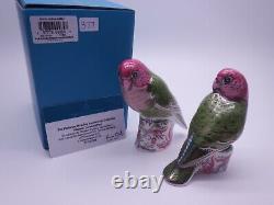 Royal Crown Derby Ltd Ed Majestic Lovebirds Matching Pair Paperweights 377/500
