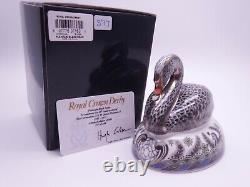 Royal Crown Derby Ltd Ed Platinum Black Swan Paperweight 377/600