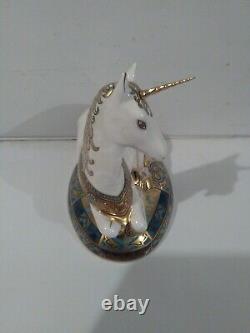 Royal Crown Derby Ltd Edition Unicorn Paperweight Certificate/Boxed/Gold Stopper