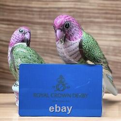 Royal Crown Derby Majestic Lovebird Pair Limited Edition 184/500 Damaged Box