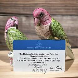 Royal Crown Derby Majestic Lovebird Pair Limited Edition 184/500 Damaged Box