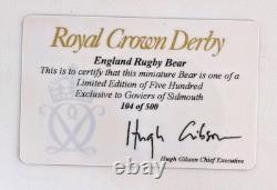 Royal Crown Derby Mini Bear ENGLAND Rugby Ltd Ed RARE