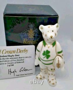 Royal Crown Derby Mini Bear IRELAND Rugby Ltd Ed RARE