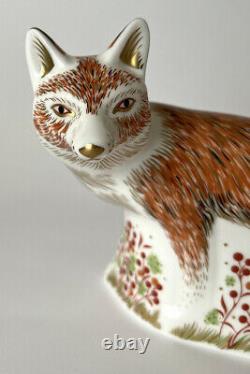 Royal Crown Derby'Mother Fox' Boxed Paperweight 1st Quality Boxed Gold Stopper