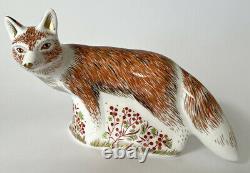 Royal Crown Derby'Mother Fox' Boxed Paperweight 1st Quality Boxed Gold Stopper