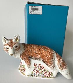Royal Crown Derby'Mother Fox' Boxed Paperweight 1st Quality Boxed Gold Stopper