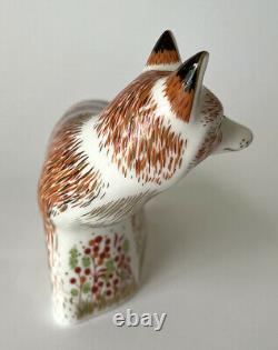 Royal Crown Derby'Mother Fox' Boxed Paperweight 1st Quality Boxed Gold Stopper