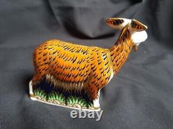 Royal Crown Derby Nanny Goat Paperweight, Boxed, Gold Stopper