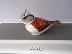 Royal Crown Derby New Crested Tit Bird Figure Paperweight Gold Stopper Boxed