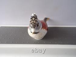 Royal Crown Derby New Crested Tit Bird Figure Paperweight Gold Stopper Boxed