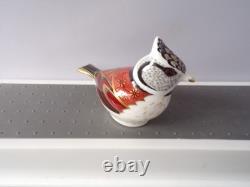Royal Crown Derby New Crested Tit Bird Figure Paperweight Gold Stopper Boxed