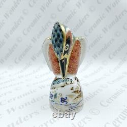 Royal Crown Derby New'Kingfisher' Bird Paperweight (Boxed) Gold Stopper