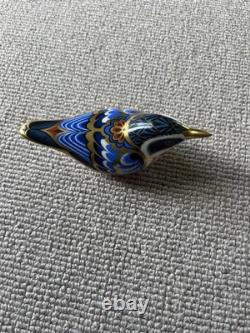 Royal Crown Derby Nuthatch Bird Paperweight With Gold Stopper Made In England