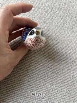 Royal Crown Derby Nuthatch Bird Paperweight With Gold Stopper Made In England