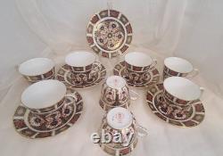 Royal Crown Derby OLD IMARI 1128 Cup & Saucer Set XLIII 1975 Signed LNC