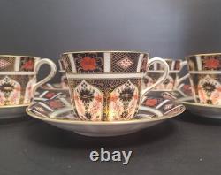 Royal Crown Derby OLD IMARI 1128 Cup & Saucer Set XLIII 1975 Signed LNC