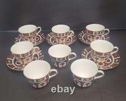 Royal Crown Derby OLD IMARI 1128 Cup & Saucer Set XLIII 1975 Signed LNC