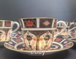 Royal Crown Derby OLD IMARI 1128 Cup & Saucer Set XLIII 1975 Signed LNC