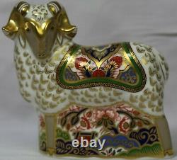 Royal Crown Derby OLD IMARI RAM Paperweight with Gold stopper