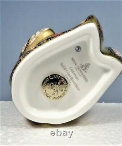 Royal Crown Derby OLD IMARI SOLID GOLD BAND BEAR paperweight Designer Lisa Law