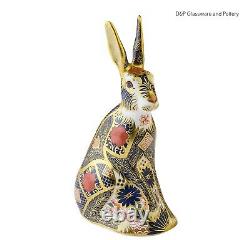 Royal Crown Derby OLD IMARI SOLID GOLD BAND HARE paperweight RRP £330