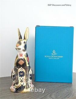 Royal Crown Derby OLD IMARI SOLID GOLD BAND HARE paperweight RRP £330