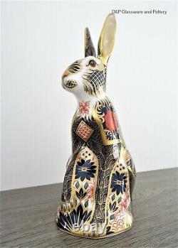 Royal Crown Derby OLD IMARI SOLID GOLD BAND HARE paperweight RRP £330