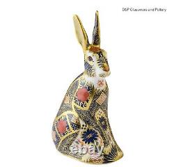 Royal Crown Derby OLD IMARI SOLID GOLD BAND HARE paperweight RRP £360