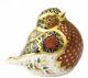 Royal Crown Derby Old Imari Solid Gold Band Robin Paperweight Rrp £210