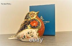 Royal Crown Derby OLD IMARI SOLID GOLD BAND ROBIN paperweight RRP £210