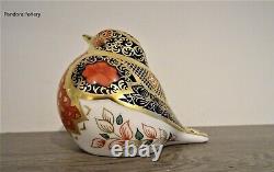 Royal Crown Derby OLD IMARI SOLID GOLD BAND ROBIN paperweight RRP £210