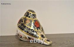 Royal Crown Derby OLD IMARI SOLID GOLD BAND ROBIN paperweight RRP £210